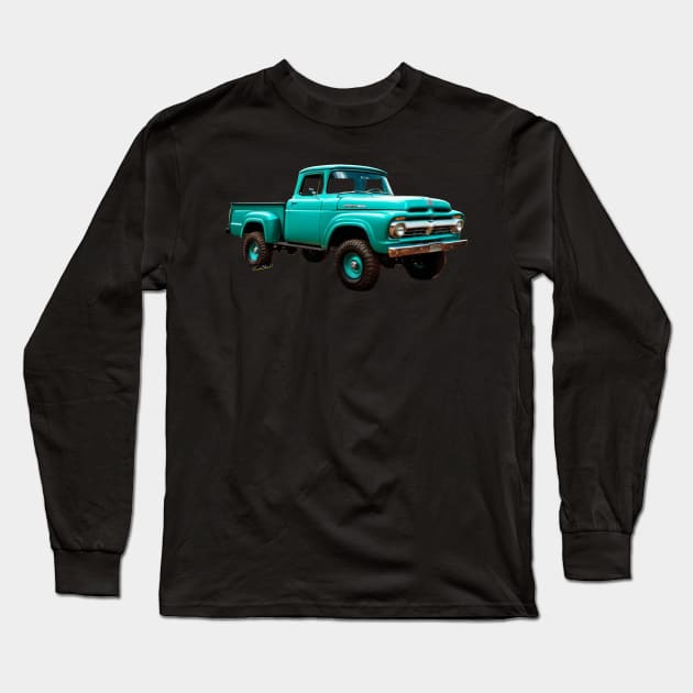 1960 Ford 4x4 Pickup Truck Long Sleeve T-Shirt by vivachas